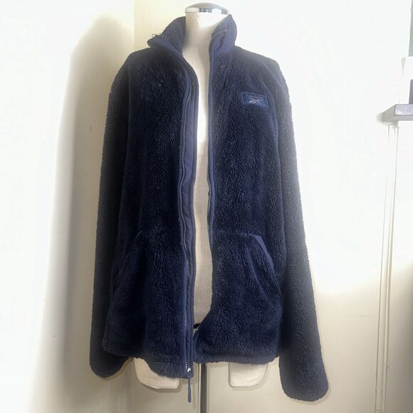 Reebok Men's Navy Full Zip Fleece Jacket Size Medium EUC - Picture 2 of 10